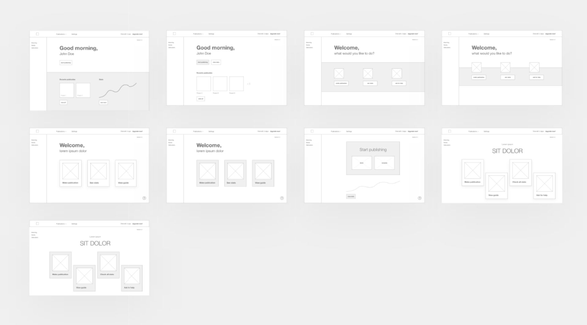 7. Wireframes